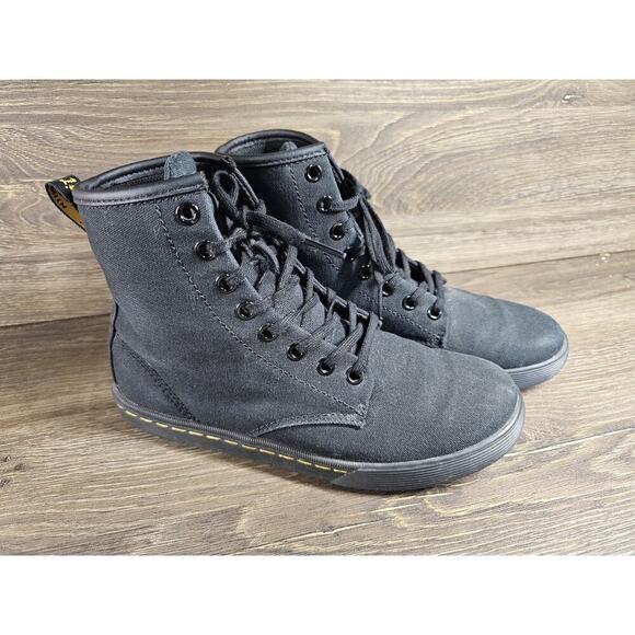 Dr. Martens Sheridan Women's Matte Casual Boots Black Canvas Size 6 - Picture 1 of 9